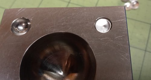 Judy Larson's Domed Stud with Drop Loop - , Metalwork, Cutting, Cutting Tool, Cutters, How To Punch Holes, Hole Punching, Punch A Hole, Stamping, Stamps, Butane Torch, Soldering, Solder, Place the disc in a well